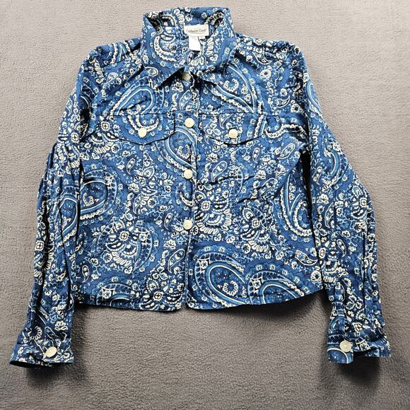 Coldwater Creek Tops - Vintage Coldwater Creek Paisley Top Button Up Womens S Boxy Crop Boho Western
